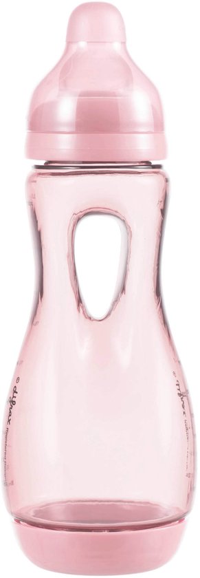 Difrax Handgreepfles - 240 ml - Roze - Anti Colic van Merkloos