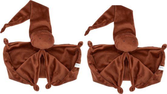 Difrax Knuffeldoek - Soft - Pluche - Roodbruin - 2 stuks van Difrax