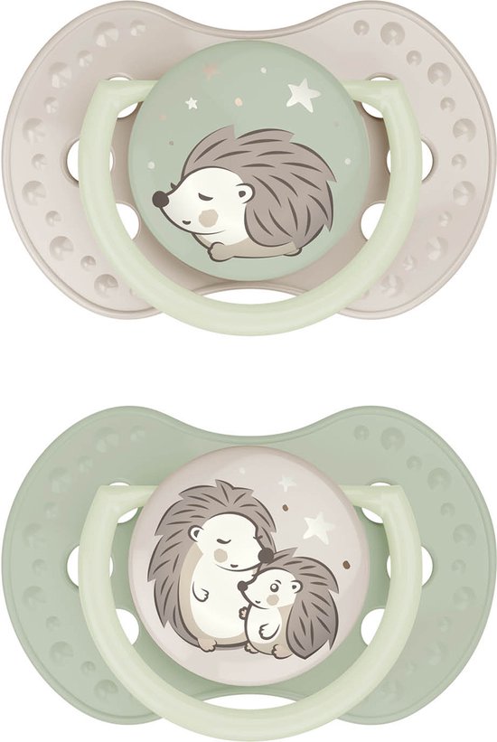 Difrax LOVI 0 tot 6 Maanden Dynamische Fopspeen - Unisex - Glow in the dark van Difrax