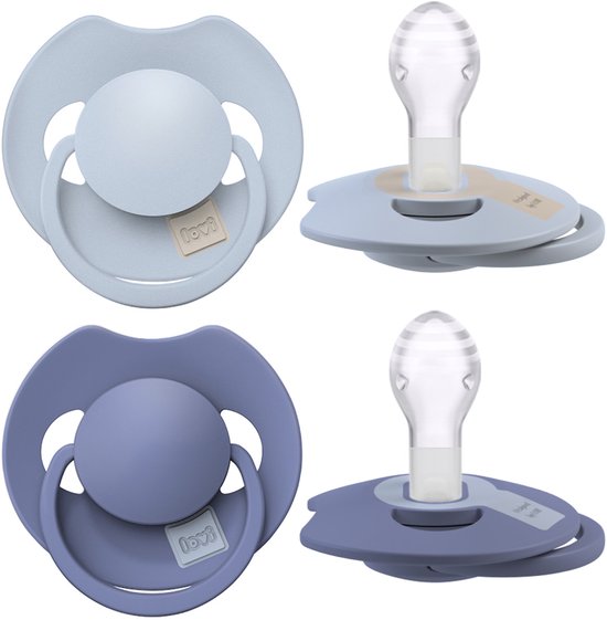 Difrax LOVI Dynamische Fopspeen 18+ Maanden - Lichtblauw & Navy - 2 Stuks van Difrax