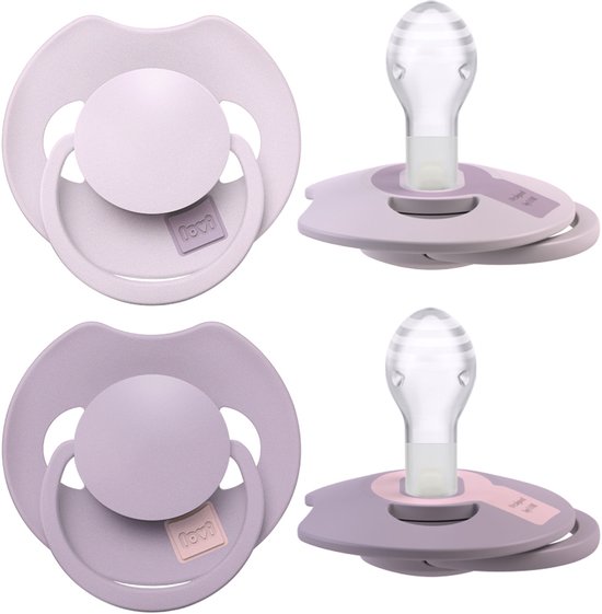 Difrax LOVI Dynamische Fopspeen 18+ Maanden - Lichtroze & Paars - 2 Stuks van Difrax
