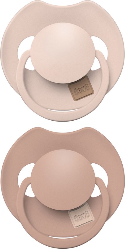 Difrax LOVI Dynamische Fopspeen 6 tot 18 Maanden - Beige & Bruin - 2 Stuks van Difrax