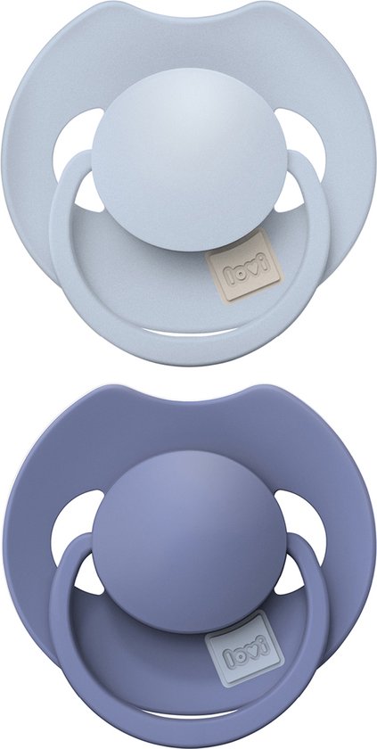 Difrax LOVI Dynamische Fopspeen 6 tot 18 Maanden - Lichtblauw & Navy - 2 Stuks van Difrax