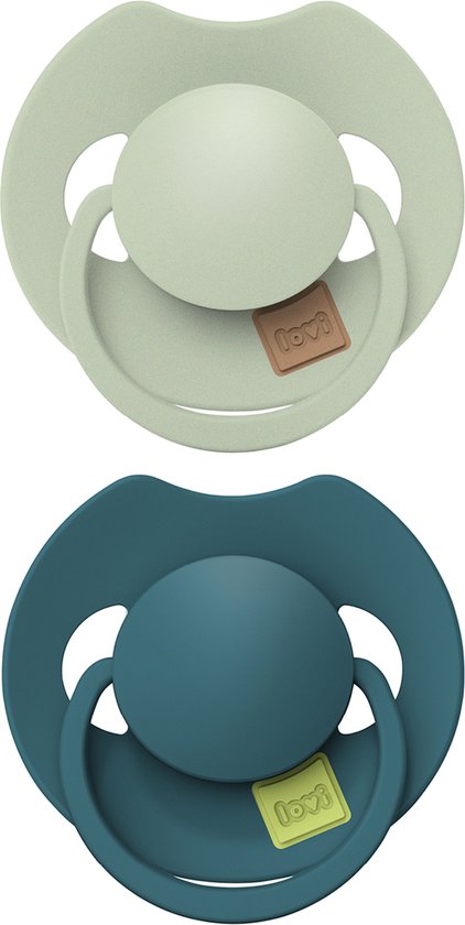 Difrax LOVI Dynamische Fopspeen 6 tot 18 Maanden - Lichtgroen & Groen - 2 Stuks van Difrax