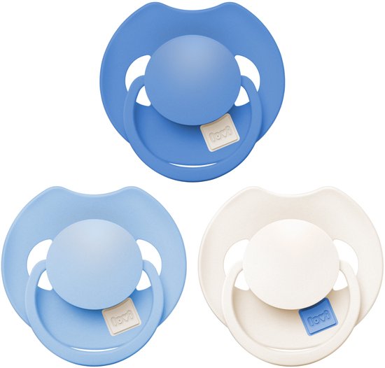 Difrax LOVI Dynamische Prime Fopspeen - 0 tot 6 Maanden - Blauw - 3 Stuks