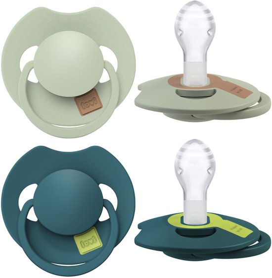 Difrax LOVI Fopspeen Dynamisch - Prime - 18+ Maanden - Lichtgroen & Groen - 2 Stuks van Difrax LOVI