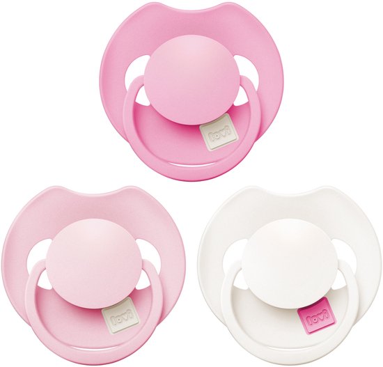 Difrax LOVI Fopspeen Dynamisch - Prime - 6 tot 18 Maanden - Roze - 3 Stuks