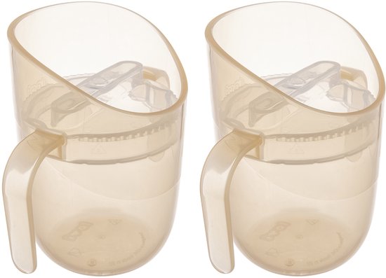 Difrax LOVI Genius Oefenbeker - Lichtbeige - 2 Stuks - Slow-flow inzetstuk & ergonomische rand, bevordert spraakontwikkeling, 130/150 ml van Difrax