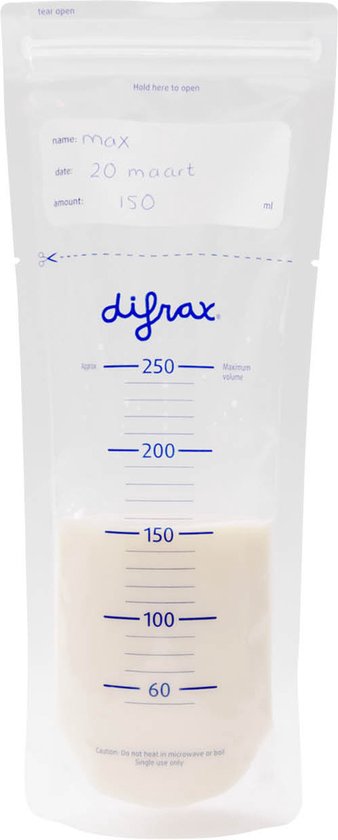 Difrax Moedermelk Bewaarzakjes - 3+1 Producten gratis! van Difrax