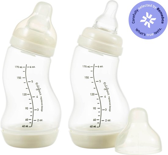 Difrax Natural Babyfles - 170 ml - Anti Koliek - 2 Stuks van Merkloos