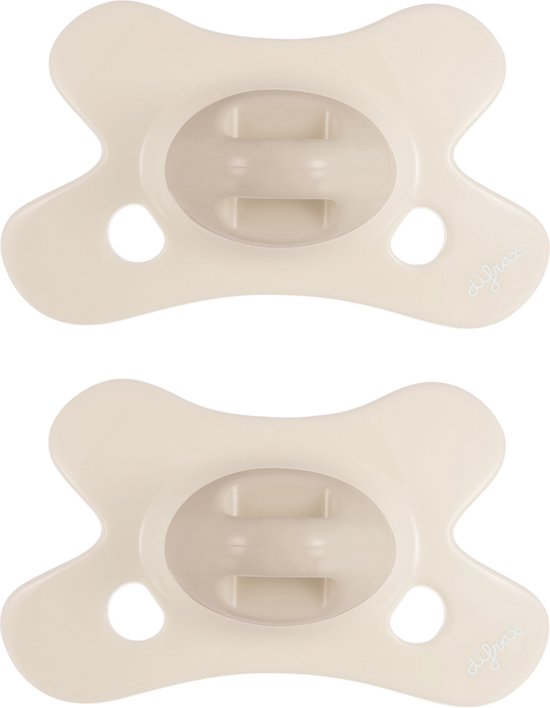 Difrax - Natural Fopspeen - 0 tot 6 maanden - Beige - 2 Stuks van Difrax