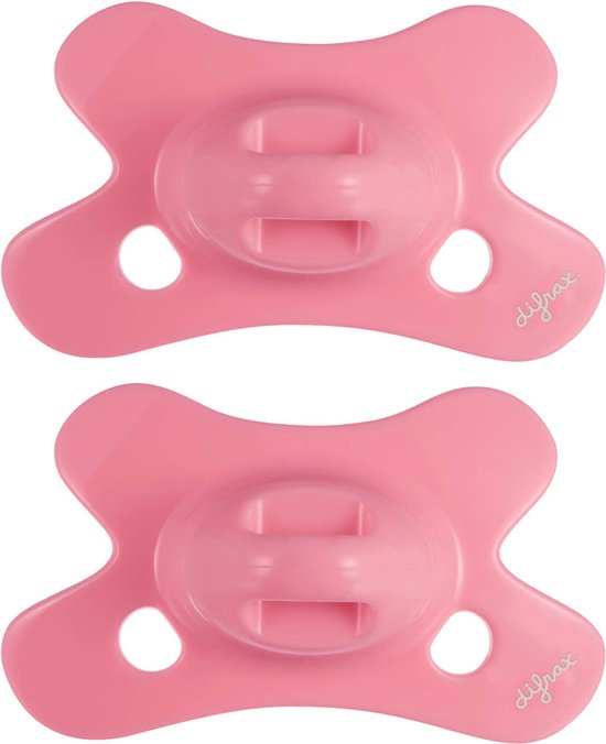 Difrax Natural Fopspeen - 0 tot 6 Maanden - Roze - 2 Stuks van Merkloos