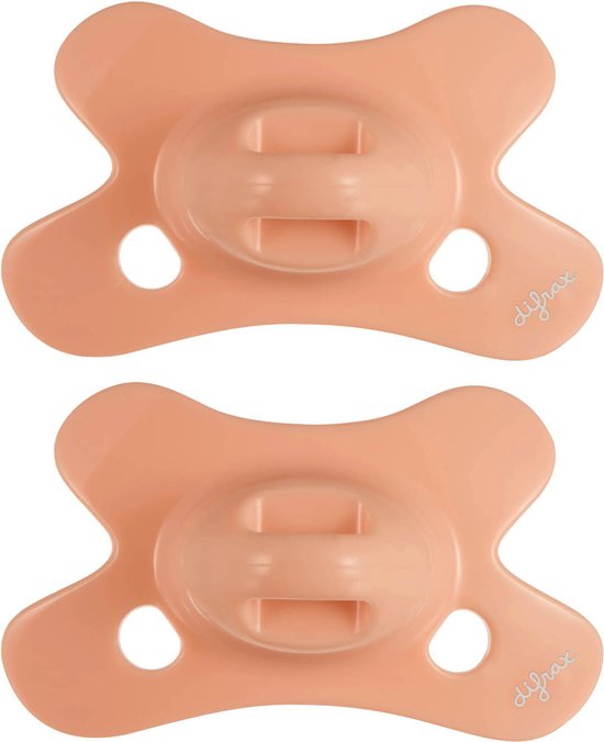 Difrax - Natural Fopspeen - 0 tot 6 Maanden - Roze Speen - 2 st. van Difrax