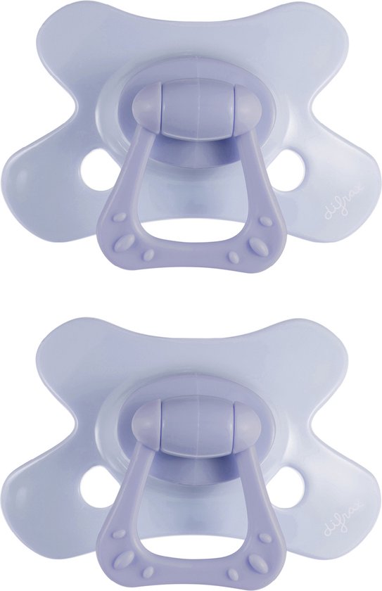 Difrax Natural Fopspeen 12+ Maanden - Blauw - 2 Stuks, Siliconen Speen, Gemakkelijk te Accepteren van Difrax
