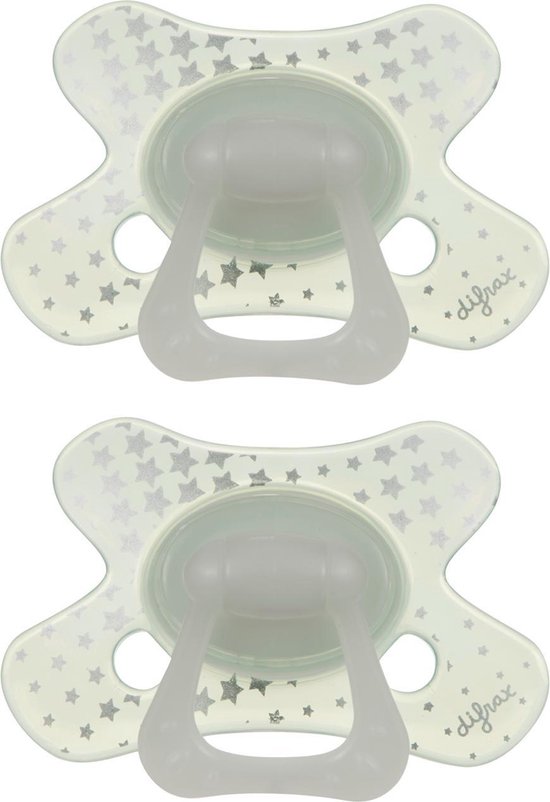 Difrax - Natural Fopspeen - 12+ Maanden - Glow in the Dark Speen - 2 st. van Difrax