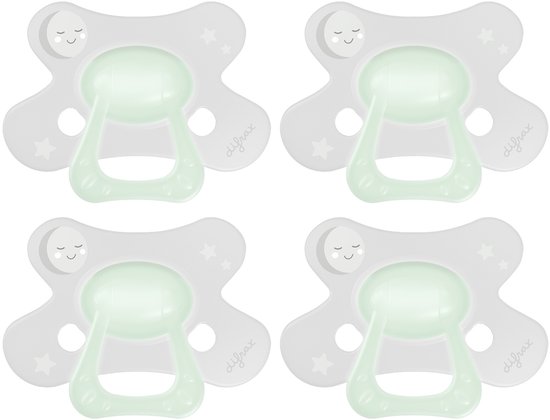 Difrax Natural Fopspeen - 18+ Maanden - Glows in the Dark - 4 Stuks van Merkloos