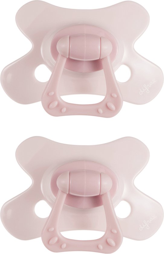 Difrax Natural Fopspeen 18+ Maanden - Lichtroze - 2 Stuks, Siliconen Speen, Gemakkelijk te Accepteren van Difrax