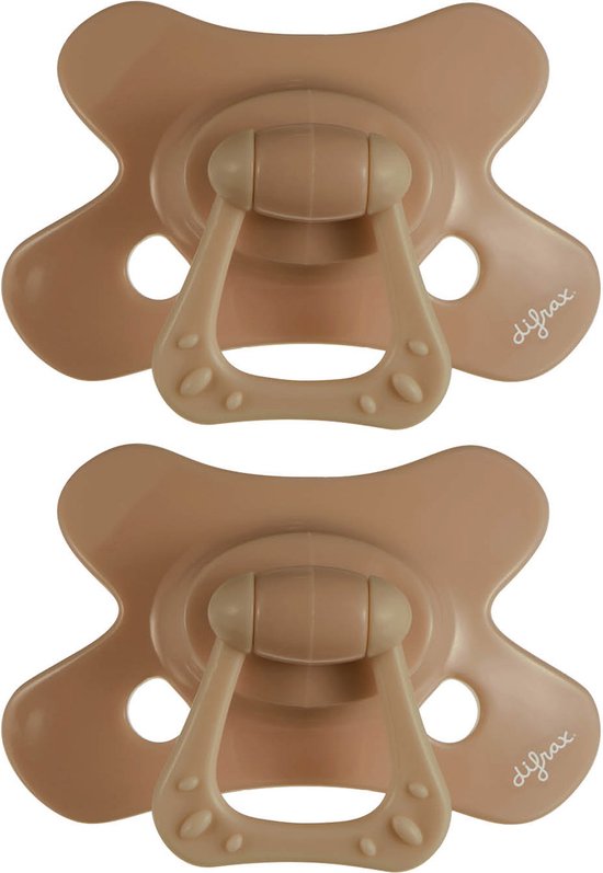 Difrax - Natural Fopspeen - 6+ Maanden - Bruin Speen - 2 st. van Difrax