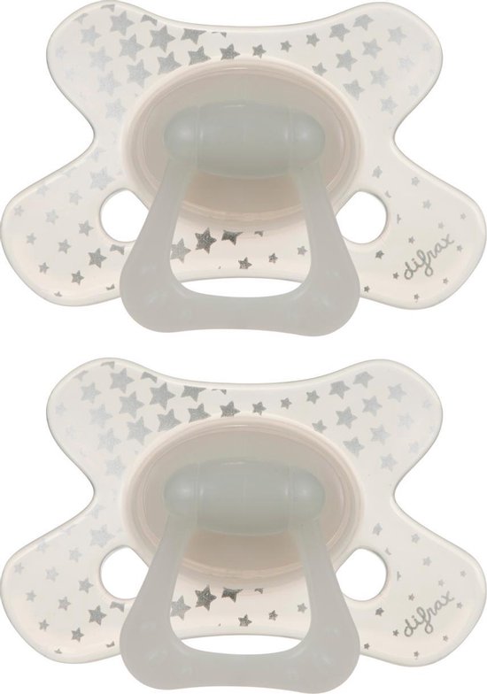 Difrax - Natural Fopspeen - 6+ Maanden - Glow in the Dark Speen - 2 st. van Difrax