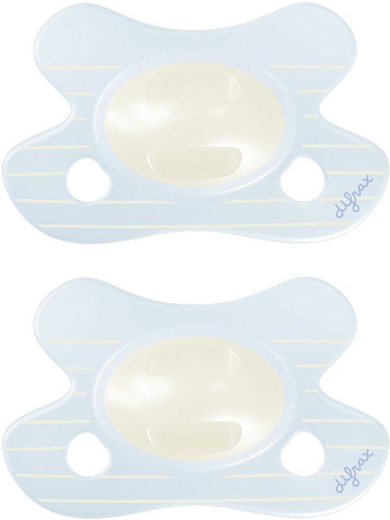 Difrax Natural Fopspeen - Newborn - Blauw - 2 Stuks van Merkloos