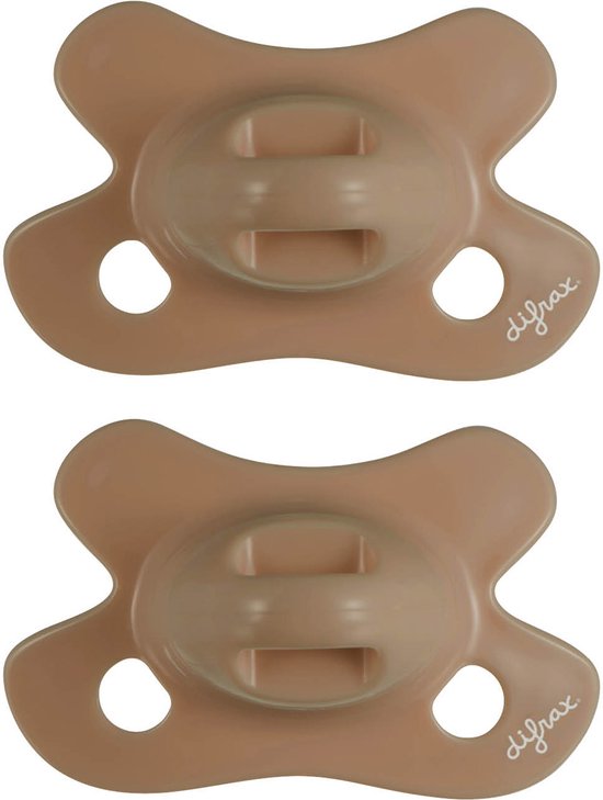 Difrax - Natural Fopspeen - Newborn - Bruine Speen - 2 st. van Difrax