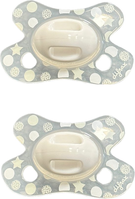 Difrax - Natural Fopspeen - Newborn - Grijze Speen - 2 st. van Difrax