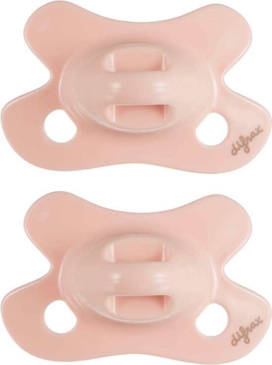 Difrax Natural Fopspeen - Newborn - Roze & Lichtroze - 2 Stuks van Difrax
