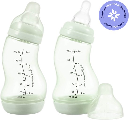 Difrax Natural S-Babyfles - 170 ml - Lichtgroen - Anti Colic van Merkloos