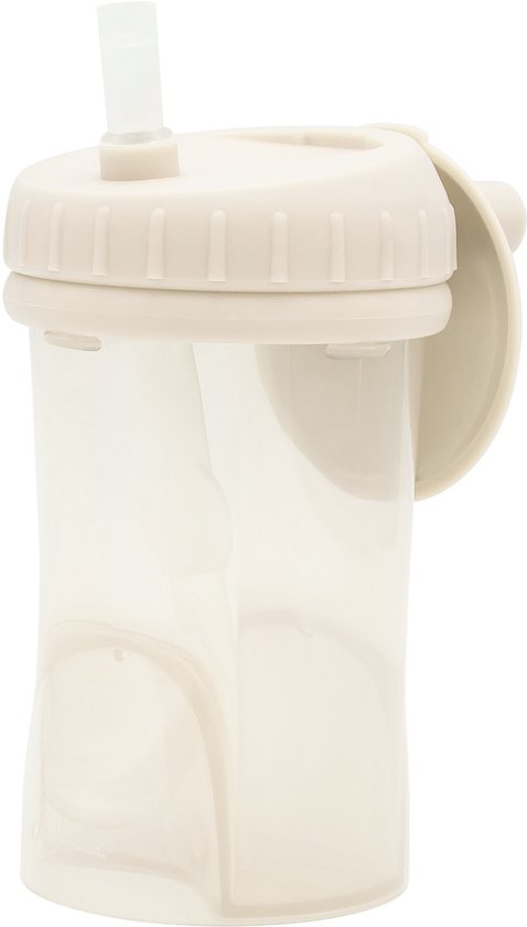 Difrax Rietjesbeker Drinkbeker - 250 ml - 12+ Maanden - Beige - 1 stuk van Merkloos