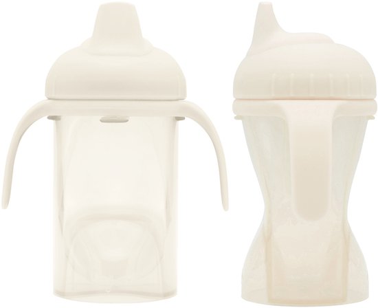 Difrax Tuitbeker Drinkbeker - 250 ml - 6+ Maanden - Ivory - 2 stuk van Difrax