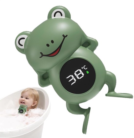 Digitale badthermometer in de vorm van een kikker - nauwkeurige en waterdichte meting van de babywatertemperatuur, 12,5 x 7 cm van Merkloos