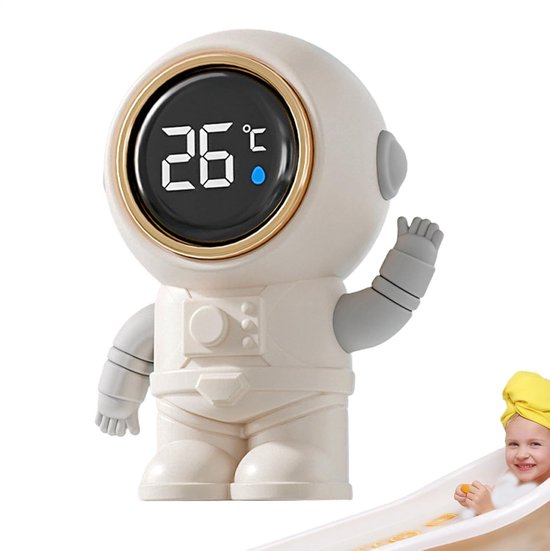 Digitale badwaterthermometer – Kindvriendelijke thermometer voor temperatuurregeling, drijvende meethulp met LED-display | Badkamerveiligheid voor pasgeborenen en peuters, ook als kamerthermometer van Merkloos