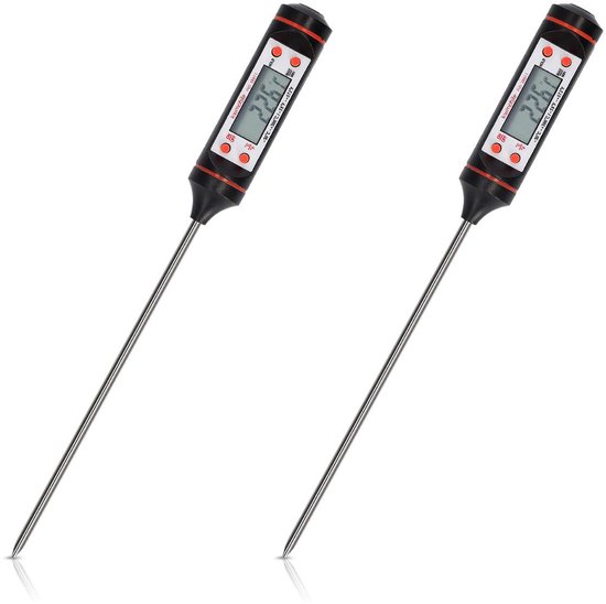 Digitale Kook Thermometer Set - Lees de Temperatuur van Vlees - Voor de Keukenoven, Smoker, Grill, BBQ en Hete Dranken - LCD Display