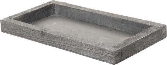 Dijk Naturel Collections Decoratie Plateau - 28 x 15 x 2,5 cm - Hout - Grijs van Merkloos