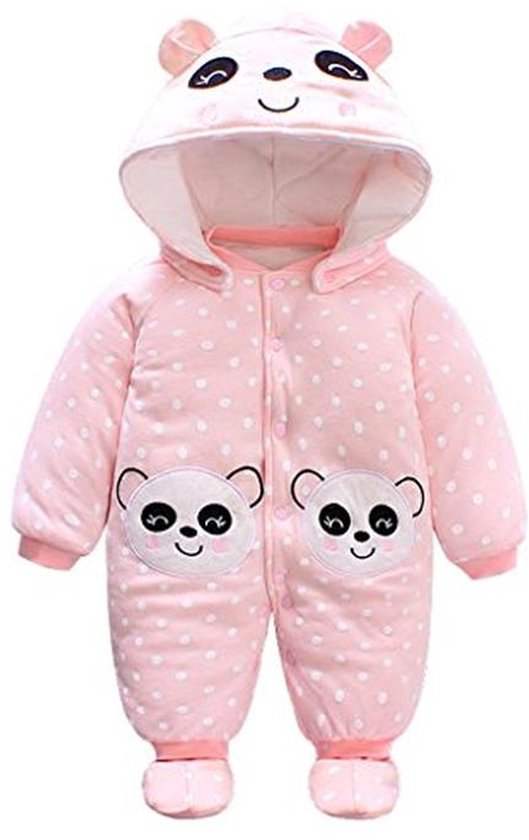 Dikke Babyoverall met Capuchon en Footies - Jumpsuit voor Meisjes en Jongens - Winter Romper en Sneeuwpak