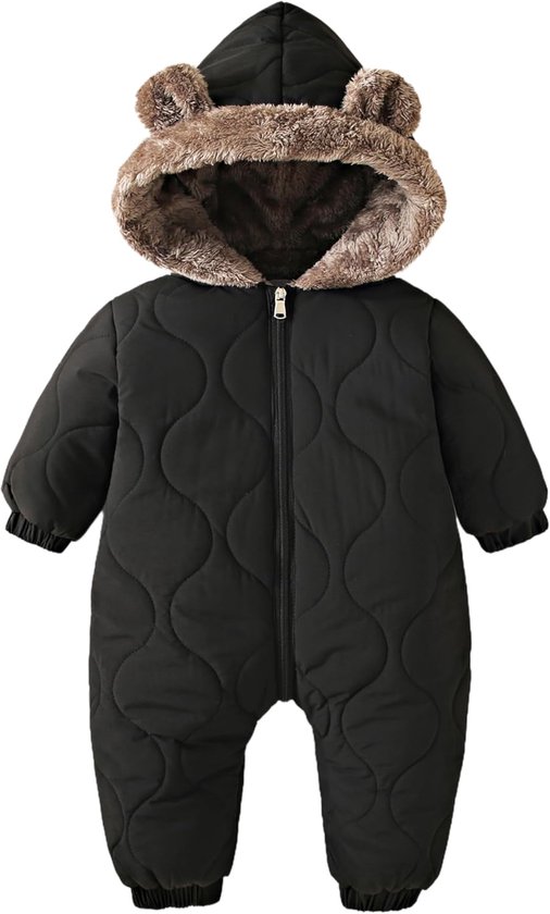 Dikke Fleece Baby Sneeuwpak - Warme Winter Jumpsuit met Capuchon voor Jongen en Meisje (0-24 Maanden)