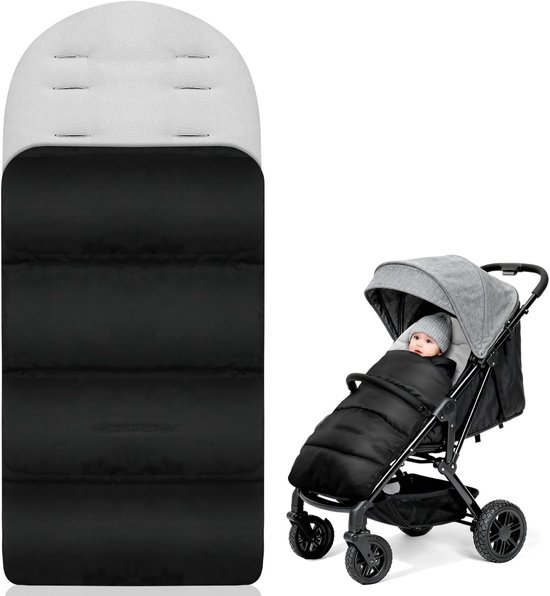 Dikke Voetenzak voor Kinderwagen - Universele Waterdichte Babydeken met Rits - Geschikt voor Autostoel en Kinderwagen, Wasbaar en Comfortabel in Grijs