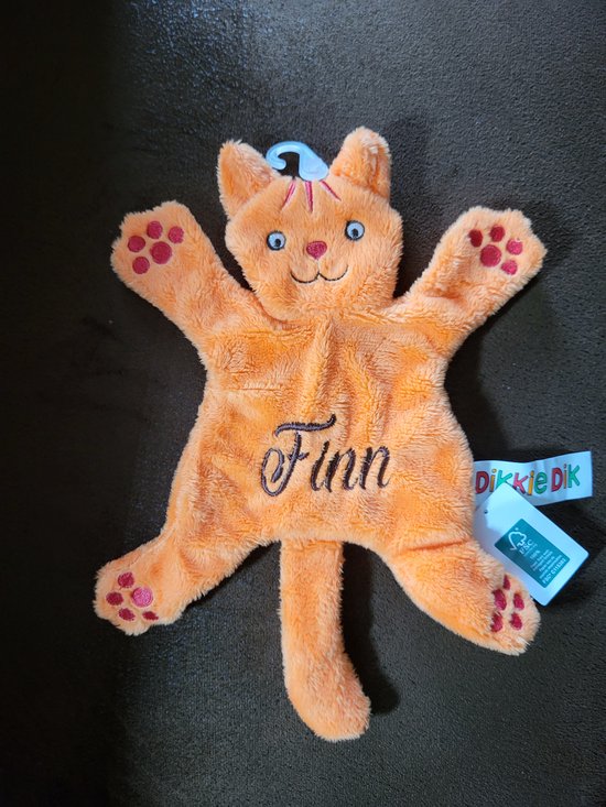 Dikkie Dik knuffeldoekje flatstyle/plat dikkie dik knuffeldoekje van Happy Horse met geborduurde naam/gepersonaliseerd van Merkloos