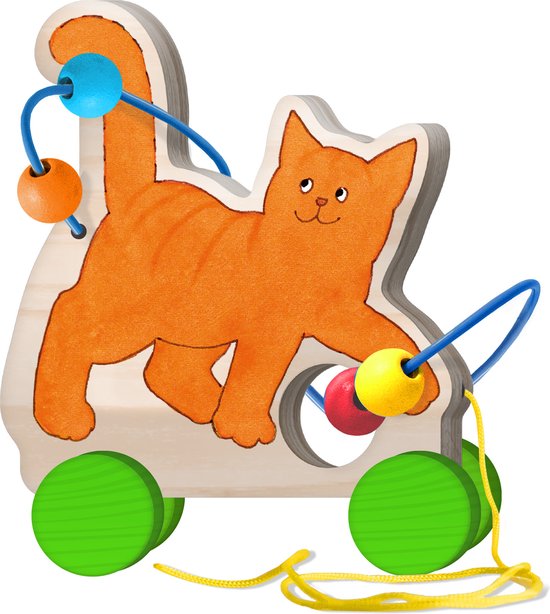 Dikkie Dik trekfiguur - speelgoed 1 jaar - educatief speelgoed - Bambolino Toys - houten speelgoed van Dikkie Dik