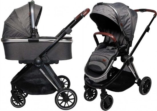 Ding Fenix Kinderwagen Grijs Met Zilver van DING.