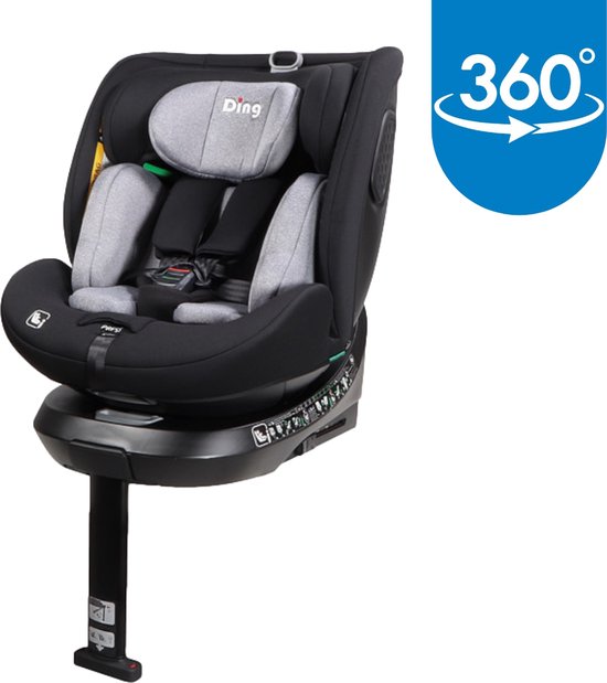 Ding Kai Autostoel - Grijs - 360° Draaibare Isofix Autostoel - i-Size - Vanaf 40 tot 150cm - 0 tot 12 jaar van Merkloos