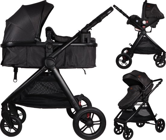 Ding Liam Anthracite 3-in-1 Combi Kinderwagen Incl. Autostoel DI-381711 van DING.