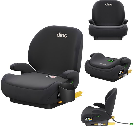 Ding Luca Zwart Isofix 125-150 cm Booster met Rugleuning