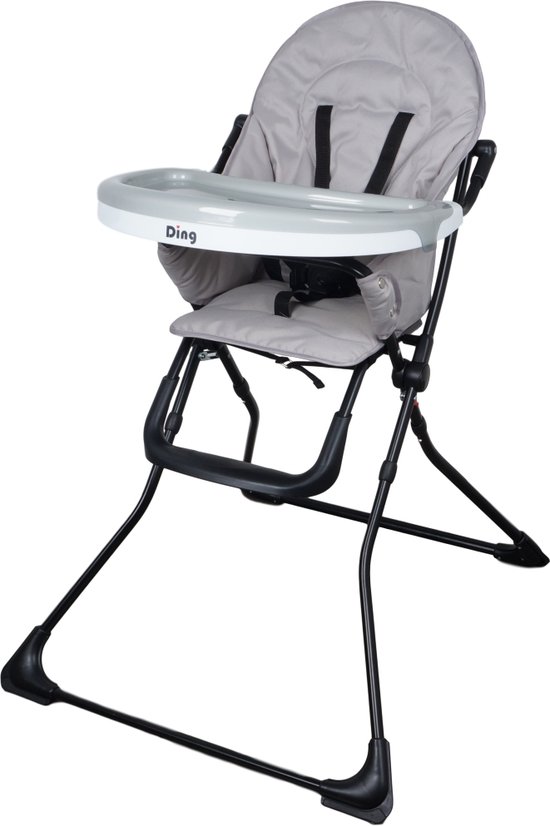 Ding Nemo Kinderstoel - Grijs - Kinderstoel met tafelblad en veiligheidsriempje van DING.