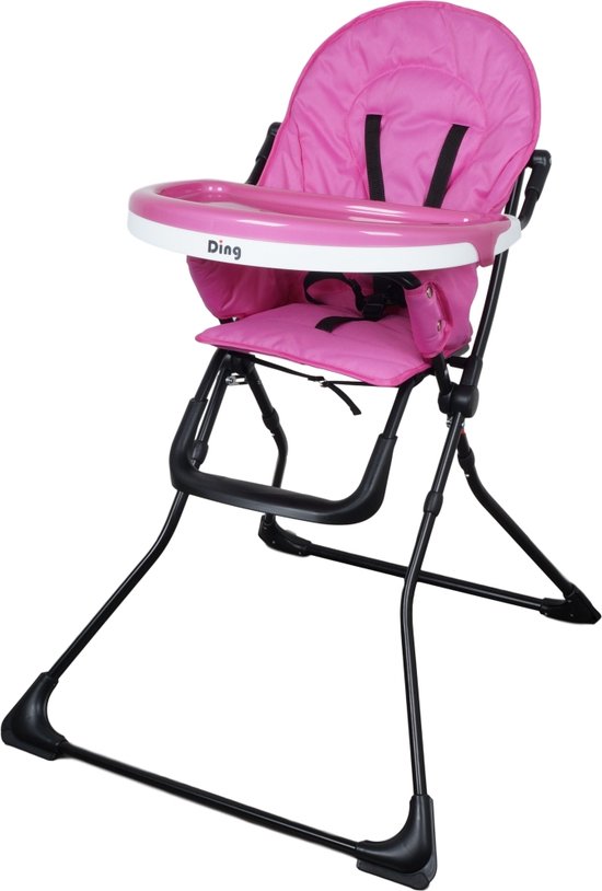 Ding Nemo Kinderstoel - Roze - Kinderstoel met tafelblad en veiligheidsriempje van DING.