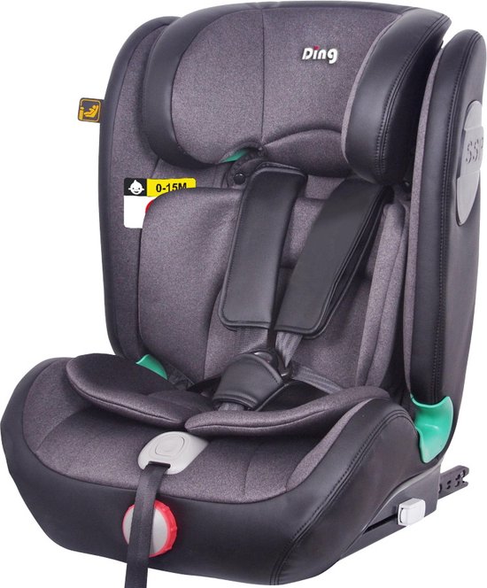 Ding York i-Size Autostoel - Isofix - Zwart & Leer - 9 tot 36 kg - Autostoel groep 1/2/3 van DING.