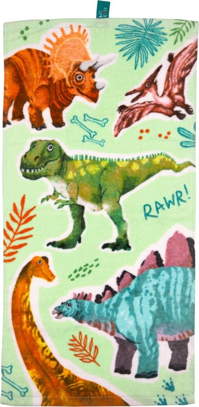 Dino Friends magisch mini handdoekje (30 x 60 cm) - Die spiegelburg van Dino.