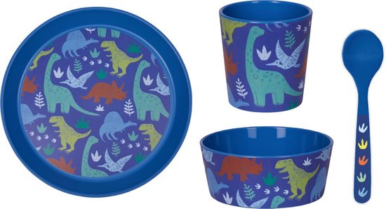 Dino kinder servies set (bord, kom, beker en lepel) - Die Spiegelburg - polypropyleen (geschikt voor kleine kinderen) van Dino.