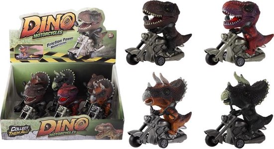 Dino op motor 11 cm frictie van Johntoy