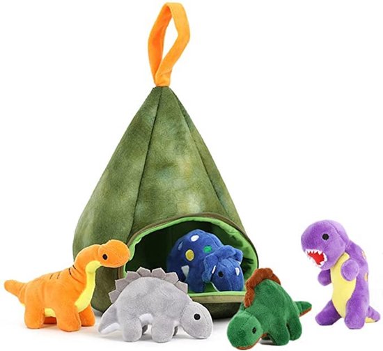 Dinosaur Teddy Knuffel met Baby Binnen, 30cm Groene Dino, Schattige Pluche Zacht Speelgoed voor Kinderen en Verjaardagsdecoratie van Merkloos